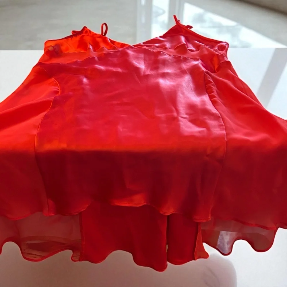 Y2K VINTAGE VICTORIA’S SECRET Red Cutout Slip Dress Satin UO Vintage L‎